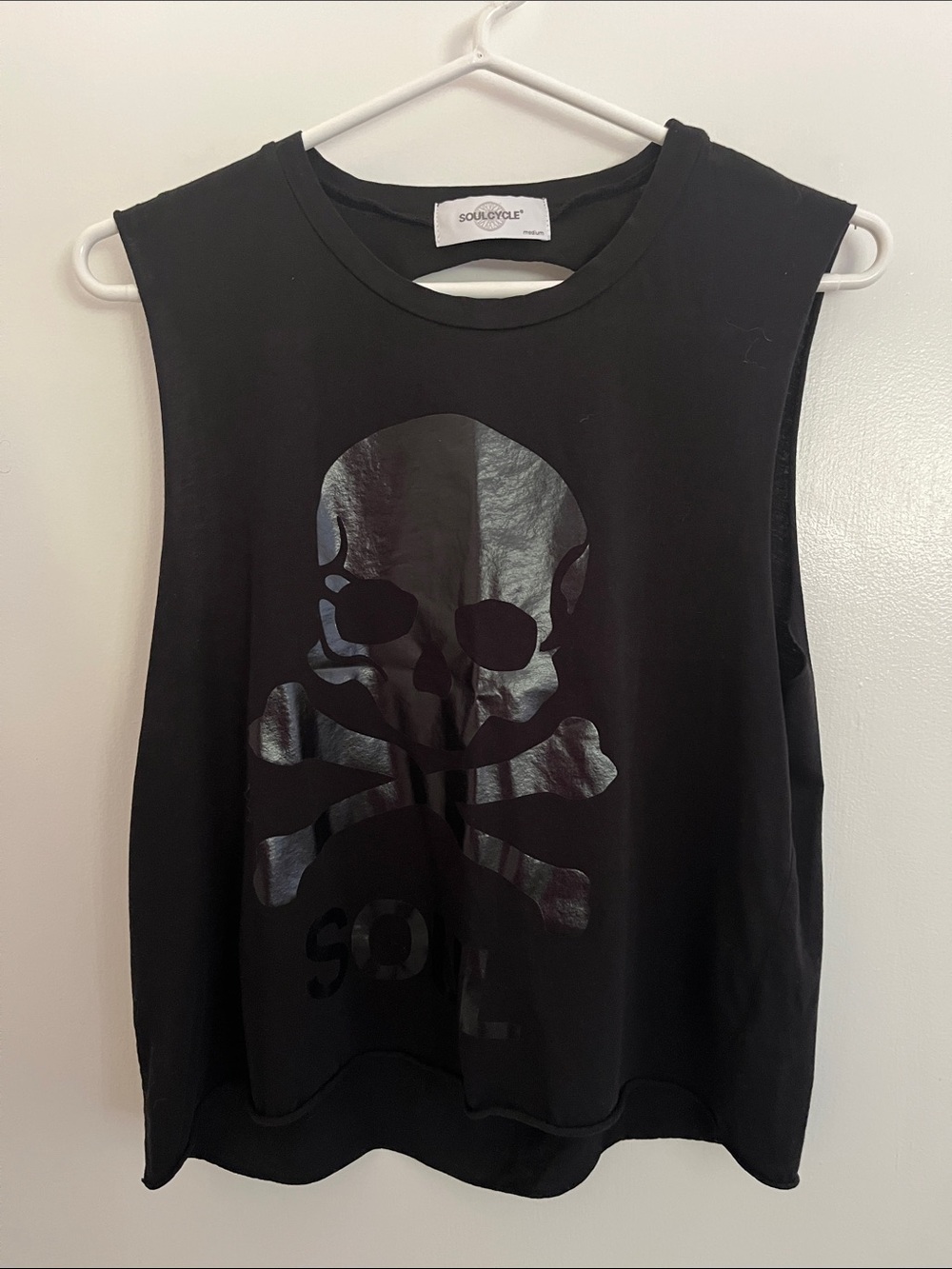 SoulCycle Black Sleeveless Skull Muscle Tee